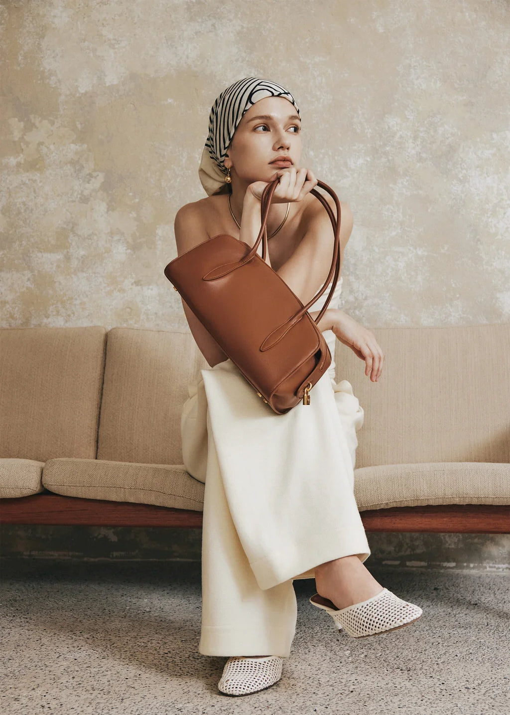 Gabrielle East-West Shoulder Bag - Brown